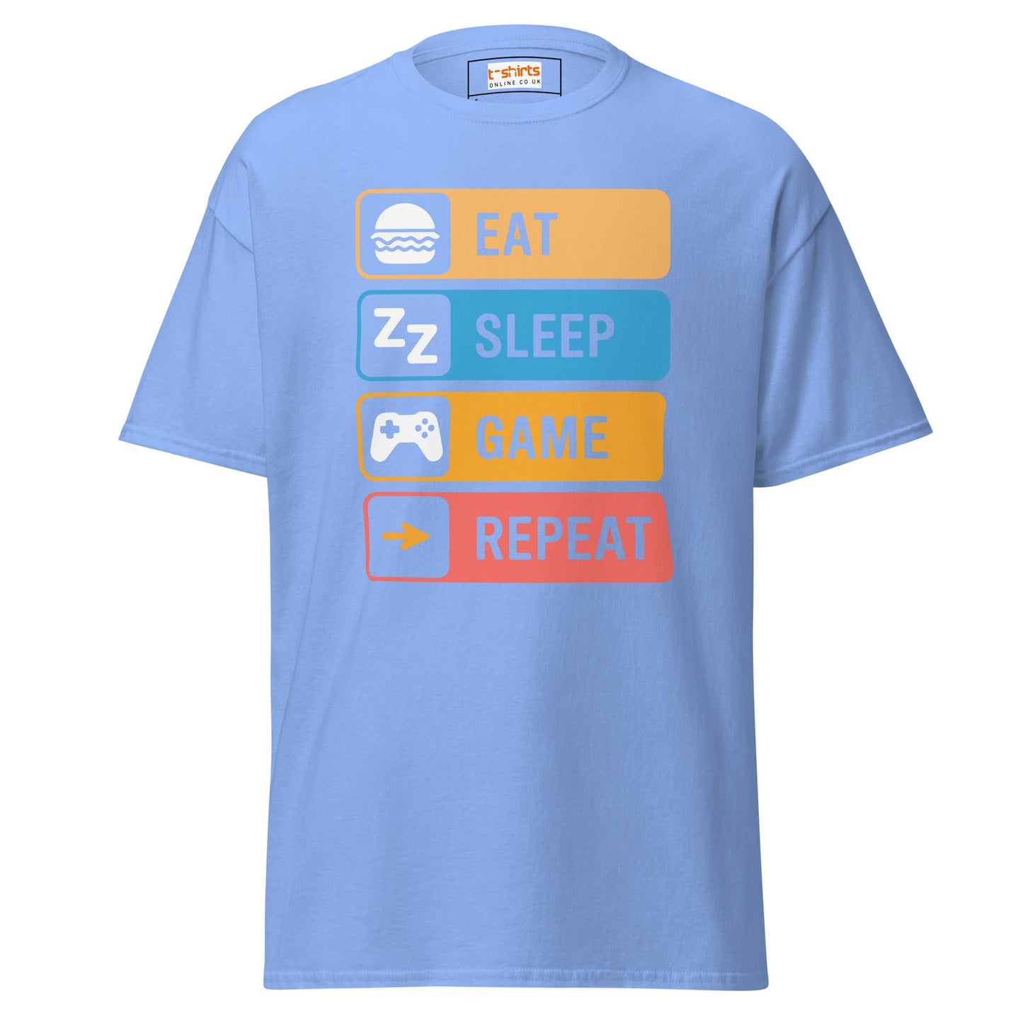 Eat Sleep Game | Gaming T-Shirt - Carolina Blue - T-Shirts Online
