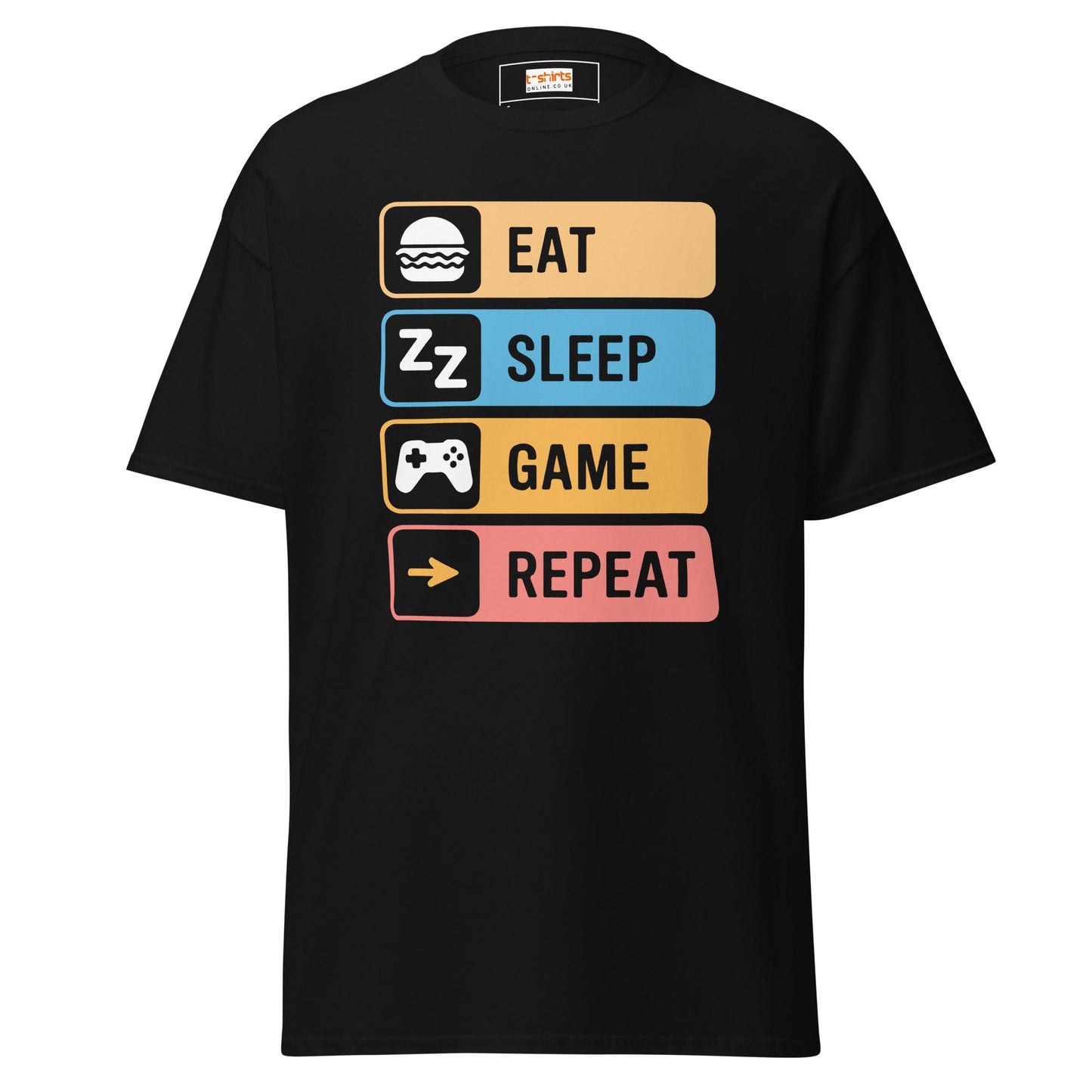 Eat Sleep Game | Gaming T-Shirt - Black - T-Shirts Online