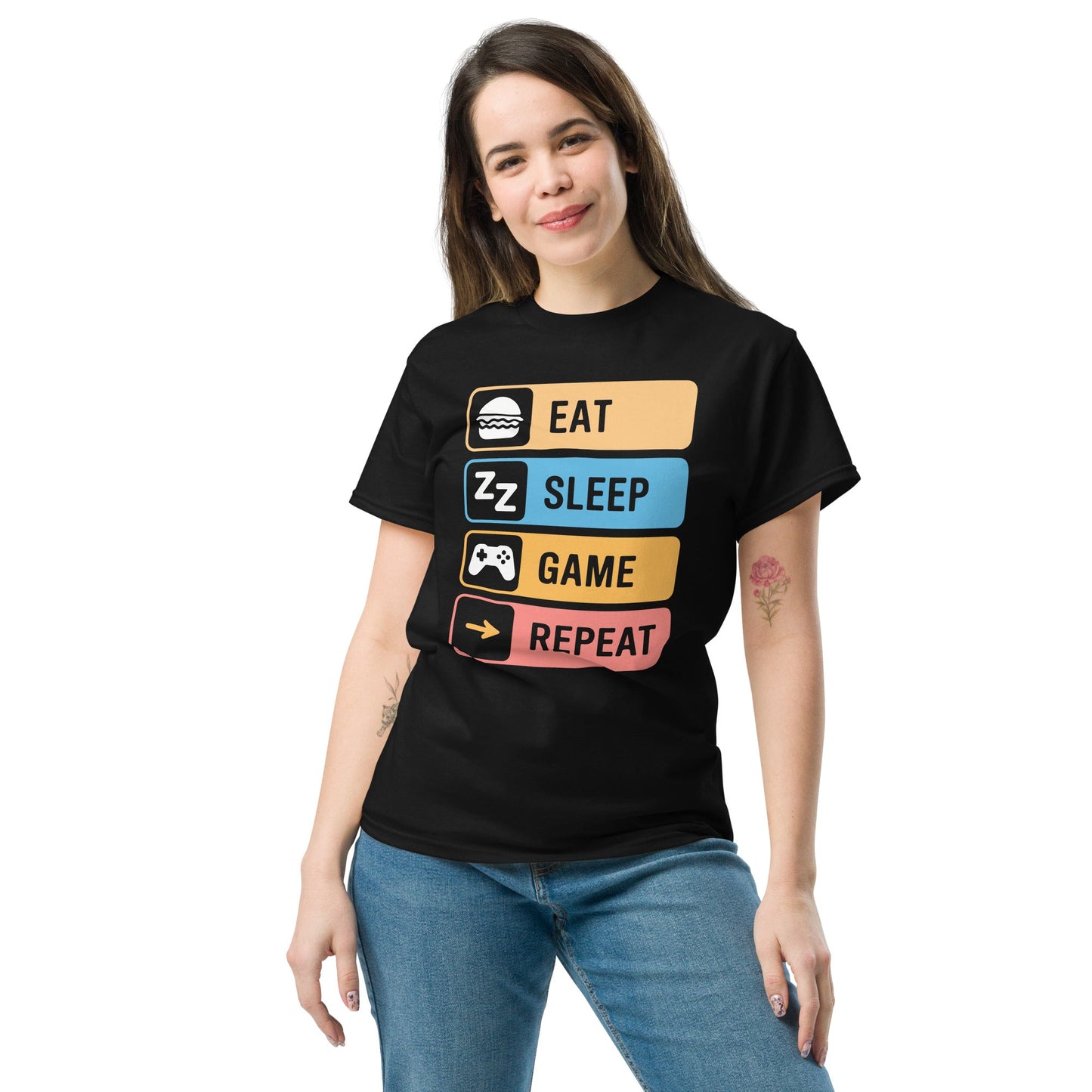 Eat Sleep Game | Gaming T-Shirt - Black - T-Shirts Online