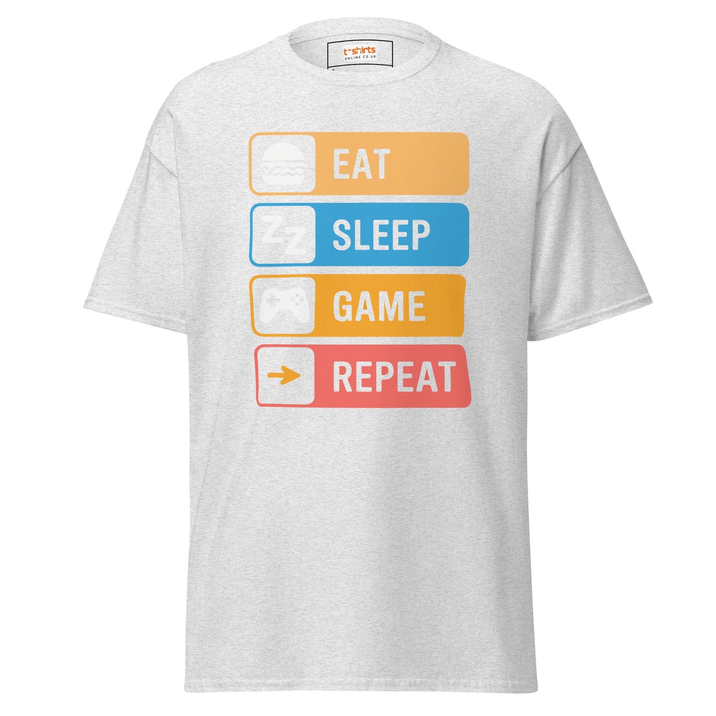 Eat Sleep Game | Gaming T-Shirt - Ash - T-Shirts Online