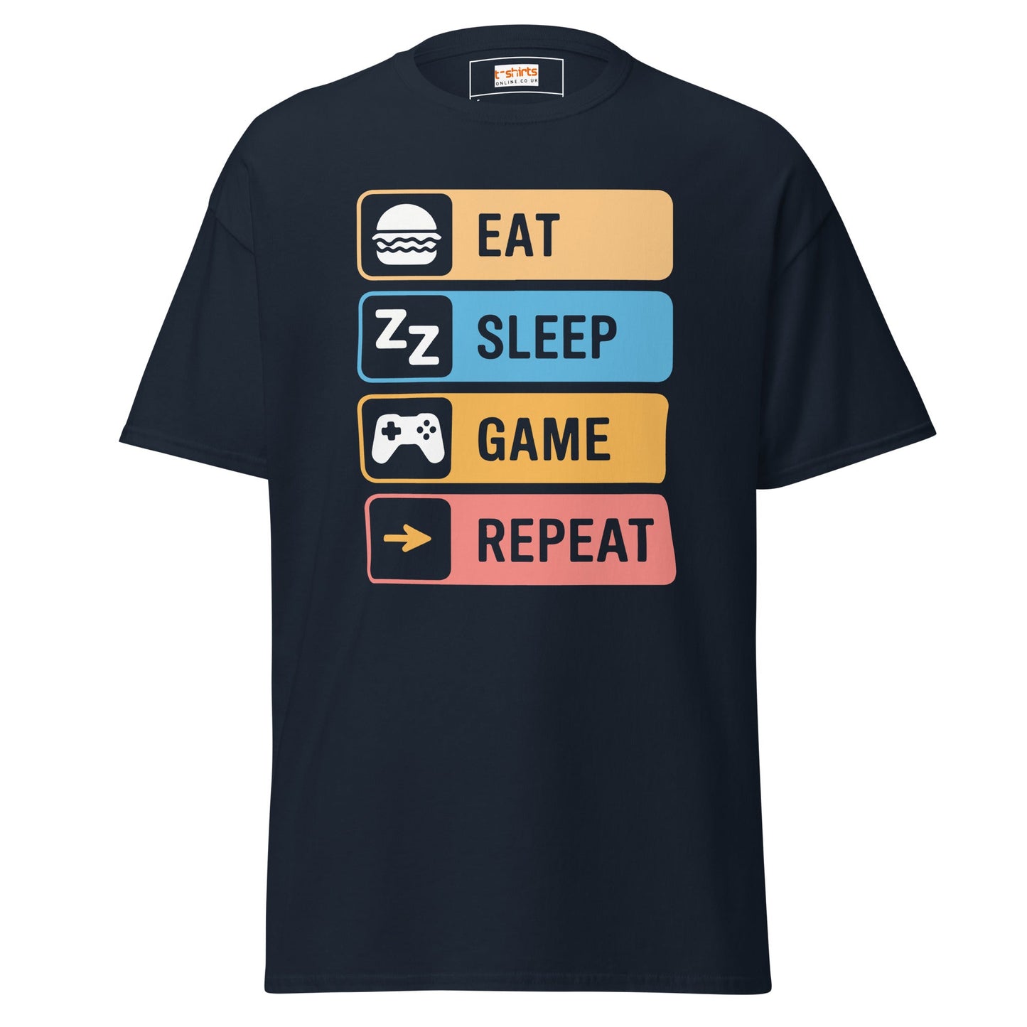 Eat Sleep Game | Gaming T-Shirt - Navy - T-Shirts Online