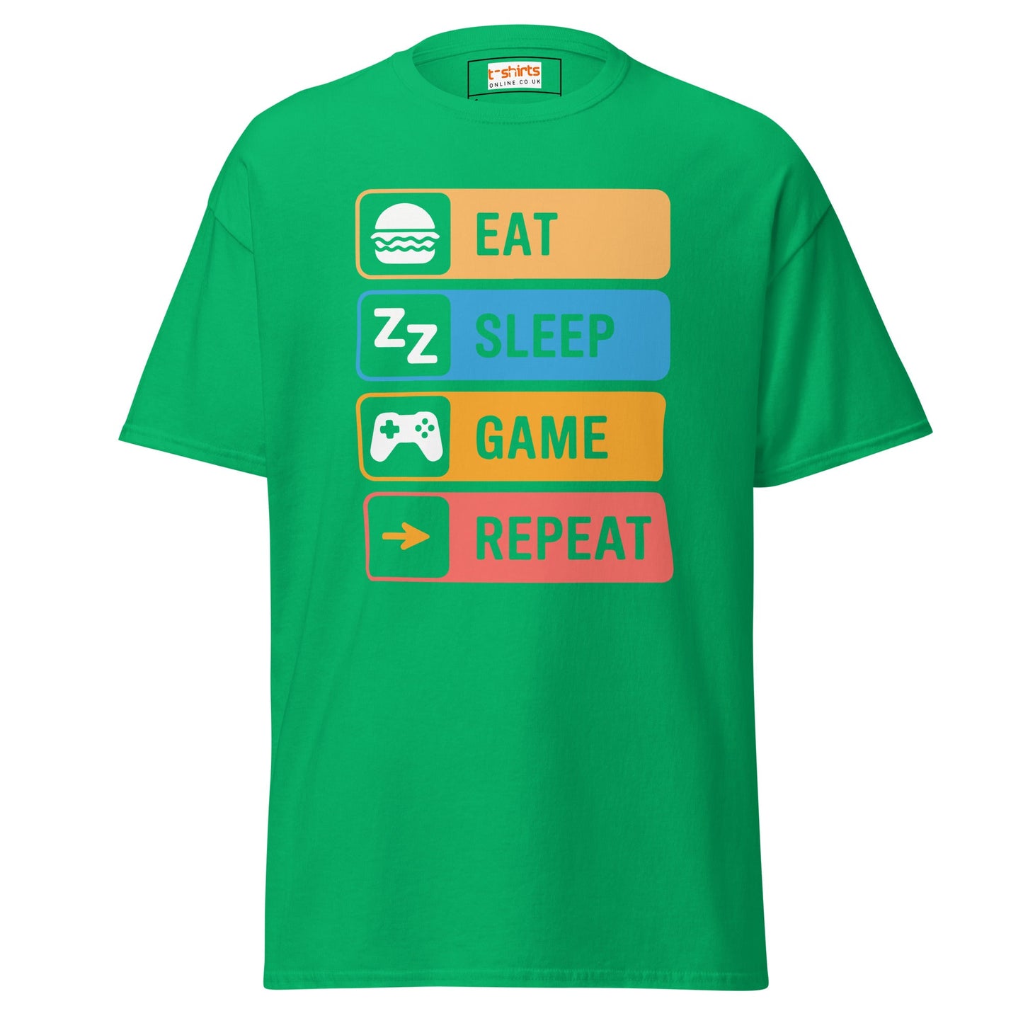 Eat Sleep Game | Gaming T-Shirt - Irish Green - T-Shirts Online