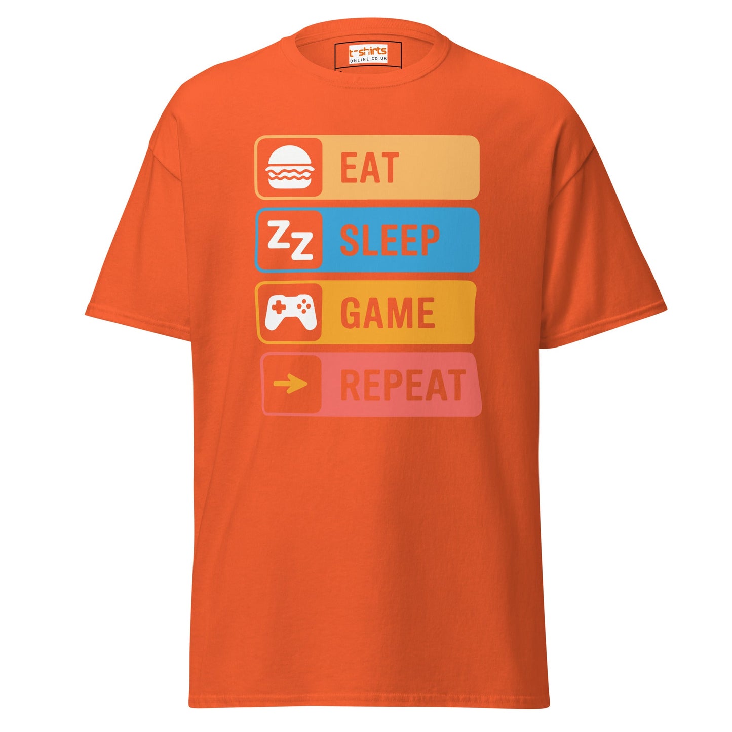 Eat Sleep Game | Gaming T-Shirt - Orange - T-Shirts Online