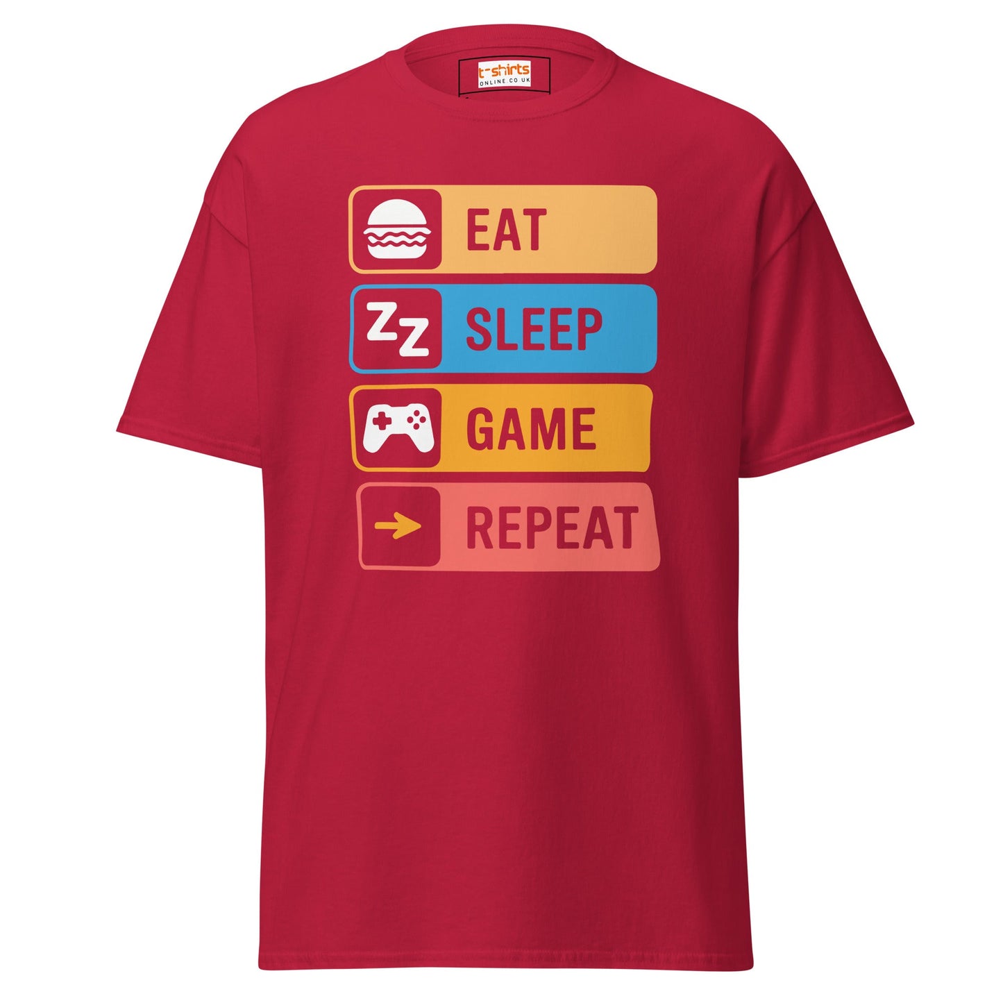 Eat Sleep Game | Gaming T-Shirt - Cardinal - T-Shirts Online