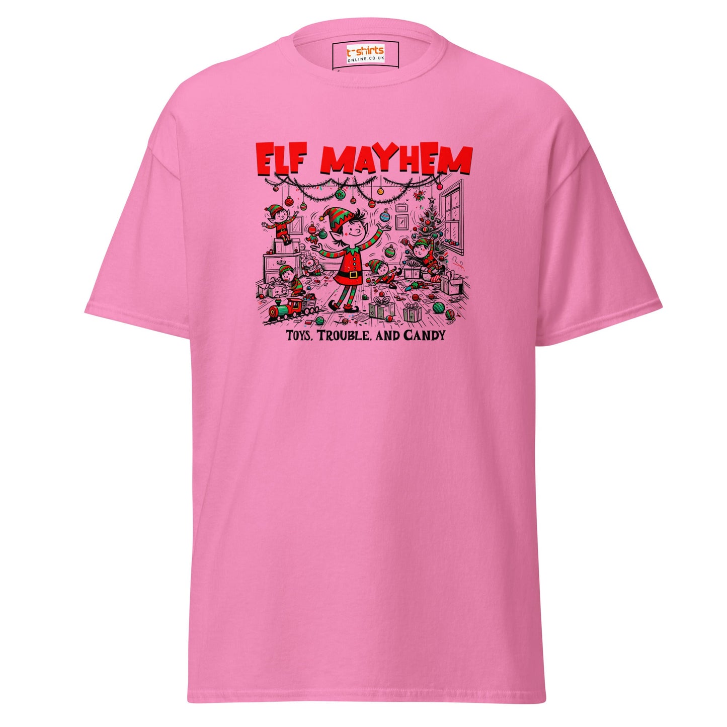 Elf Mayhem | Christmas Tee - Azalea - T-Shirts Online