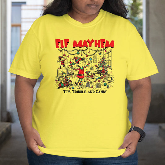 Elf Mayhem | Christmas Tee - Irish Green - T-Shirts Online