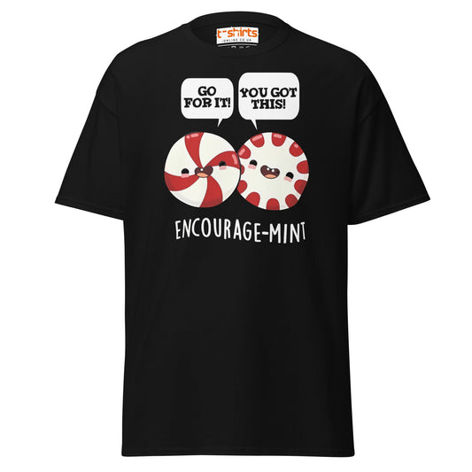Encourage - Mint T-Shirt | Cute Pun Peppermint Tee - Black - T-Shirts Online