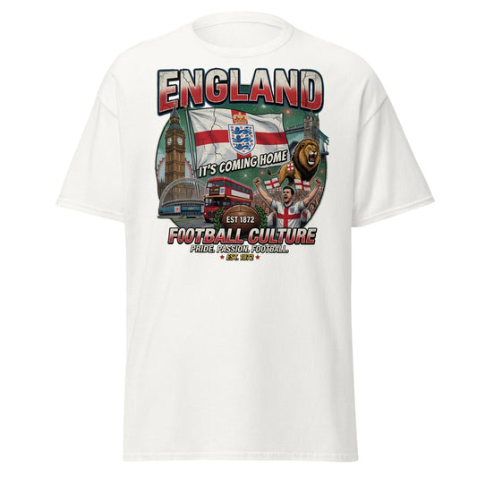 England It's Coming Home Football T-Shirt - Three Lions Pride - White - T-Shirts Online
