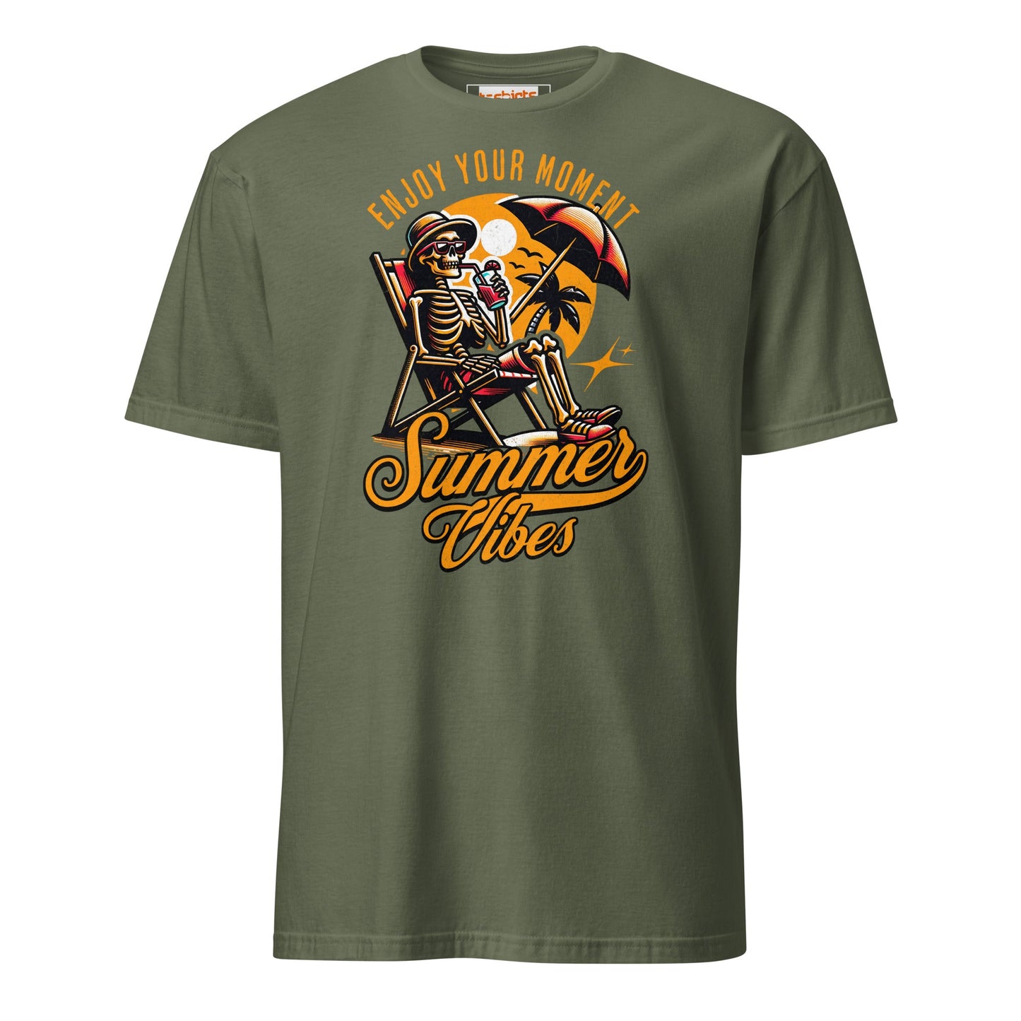 Enjoy Your Moment T-Shirt - Summer Vibes Tee - Military Green - T-Shirts Online