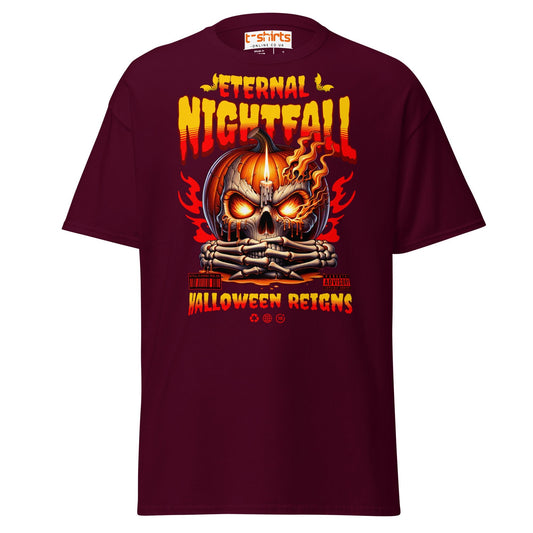 Eternal Nightfall Halloween Reigns T-Shirt - Maroon - T-Shirts Online