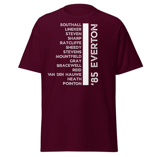 Everton 1985 Legends T-Shirt | Retro Toffees Football Tee - Maroon - T-Shirts Online