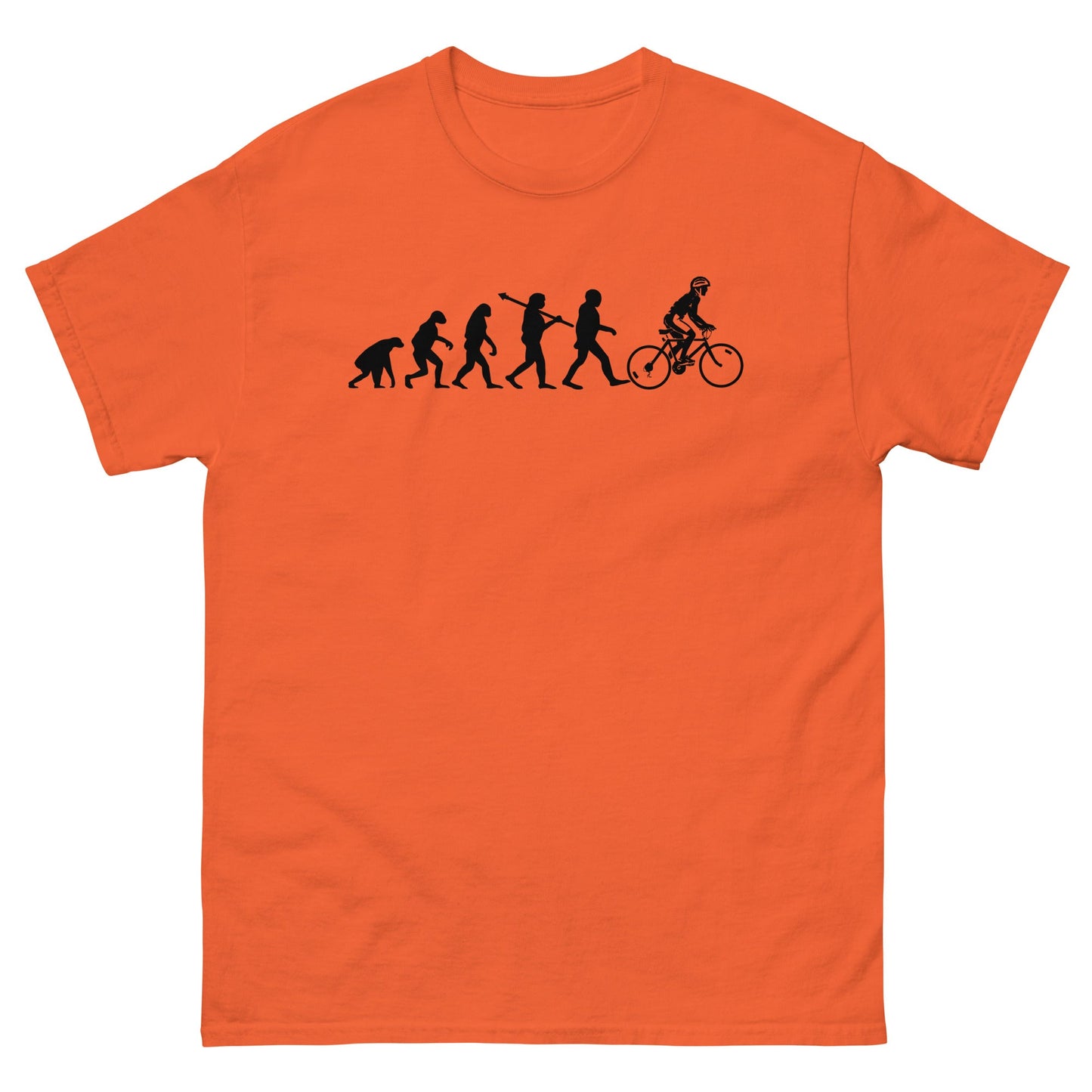 Evolution of the Cyclist | Men's T-shirt - Orange - T-Shirts Online