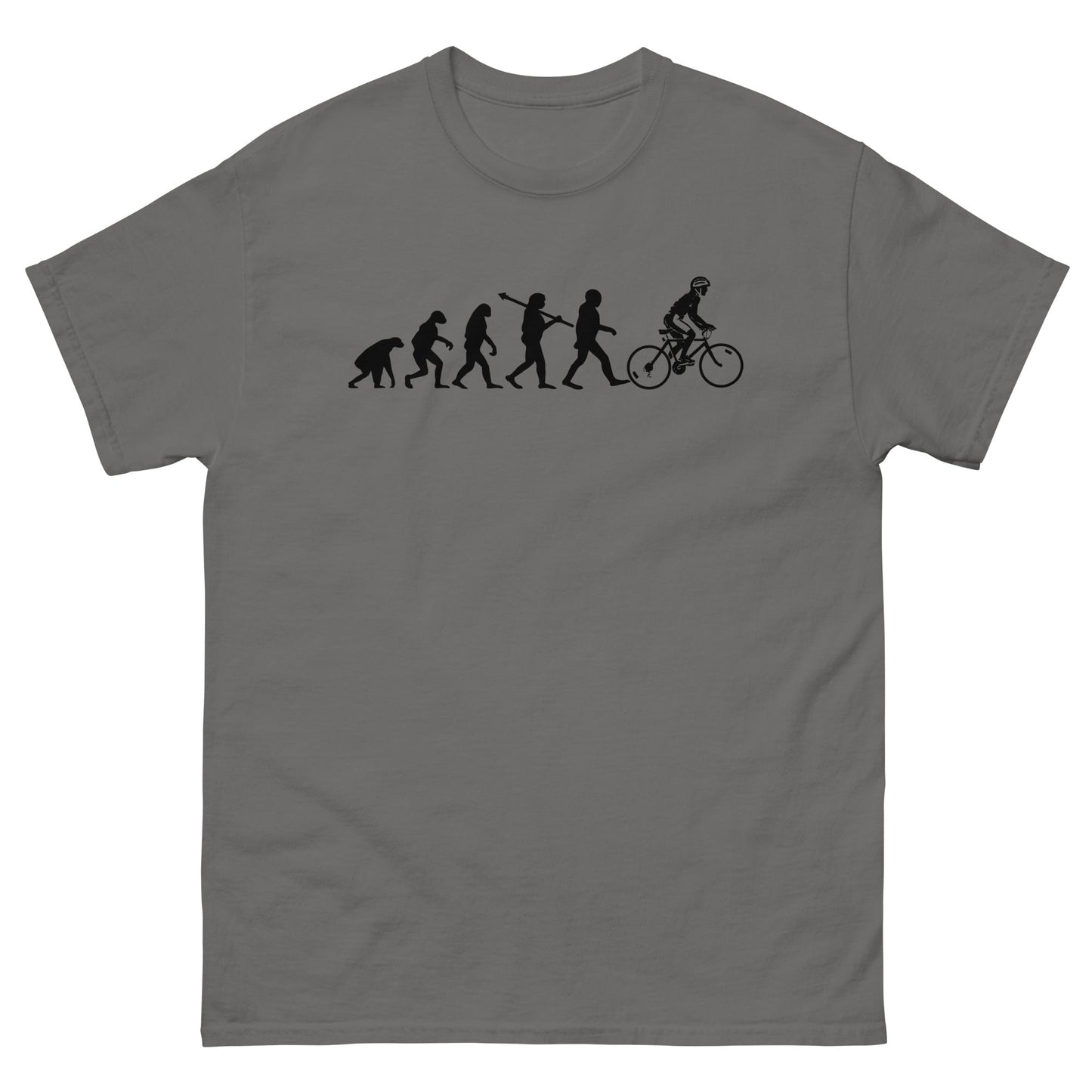 Evolution of the Cyclist | Men's T-shirt - Charcoal - T-Shirts Online