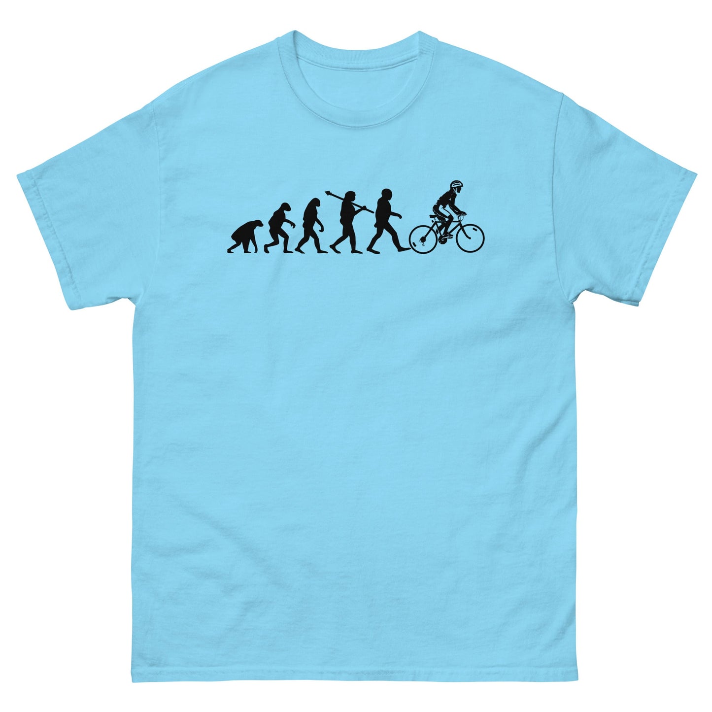 Evolution of the Cyclist | Men's T-shirt - Sky - T-Shirts Online