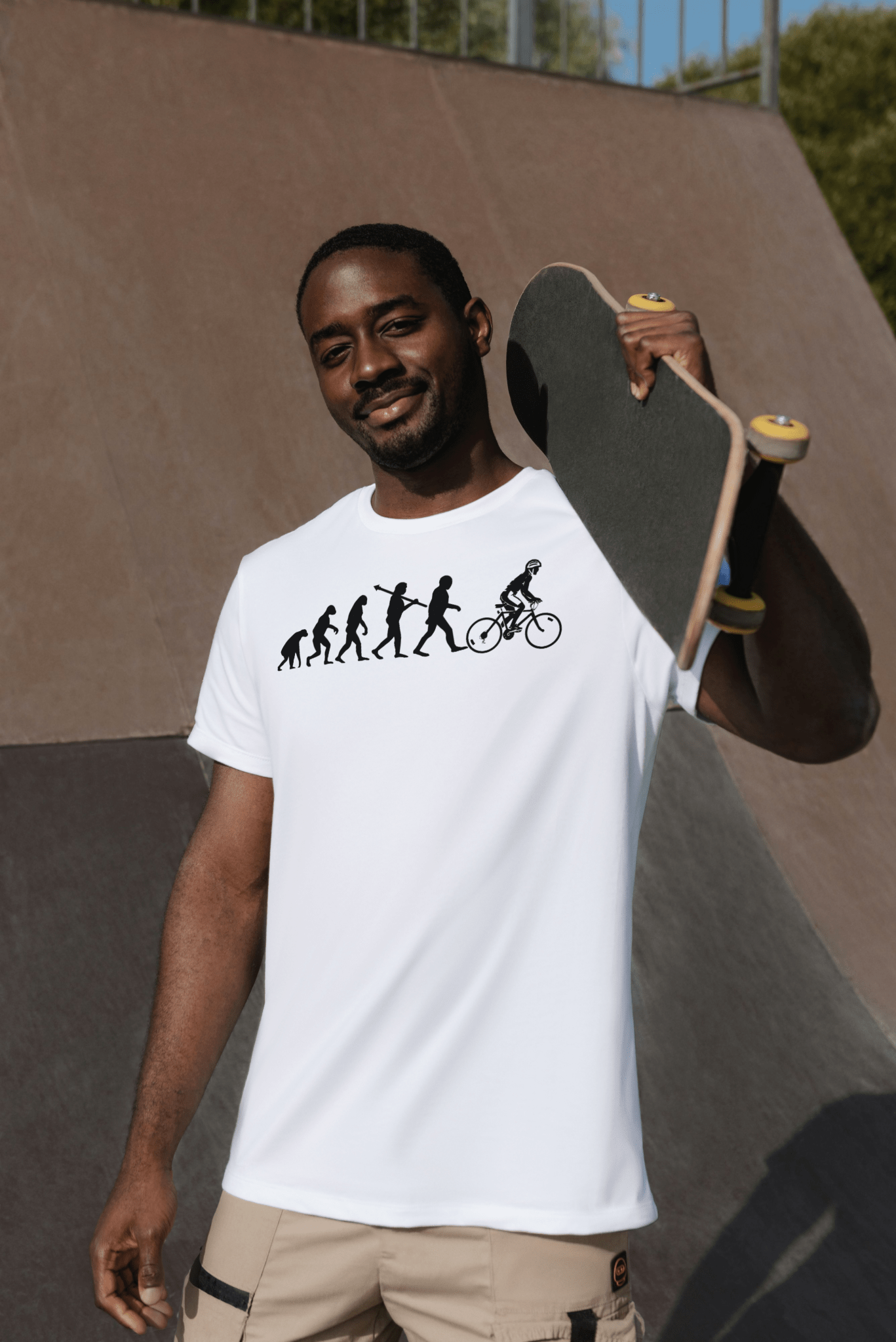 Evolution of the Cyclist | Men's T-shirt - Cardinal - T-Shirts Online