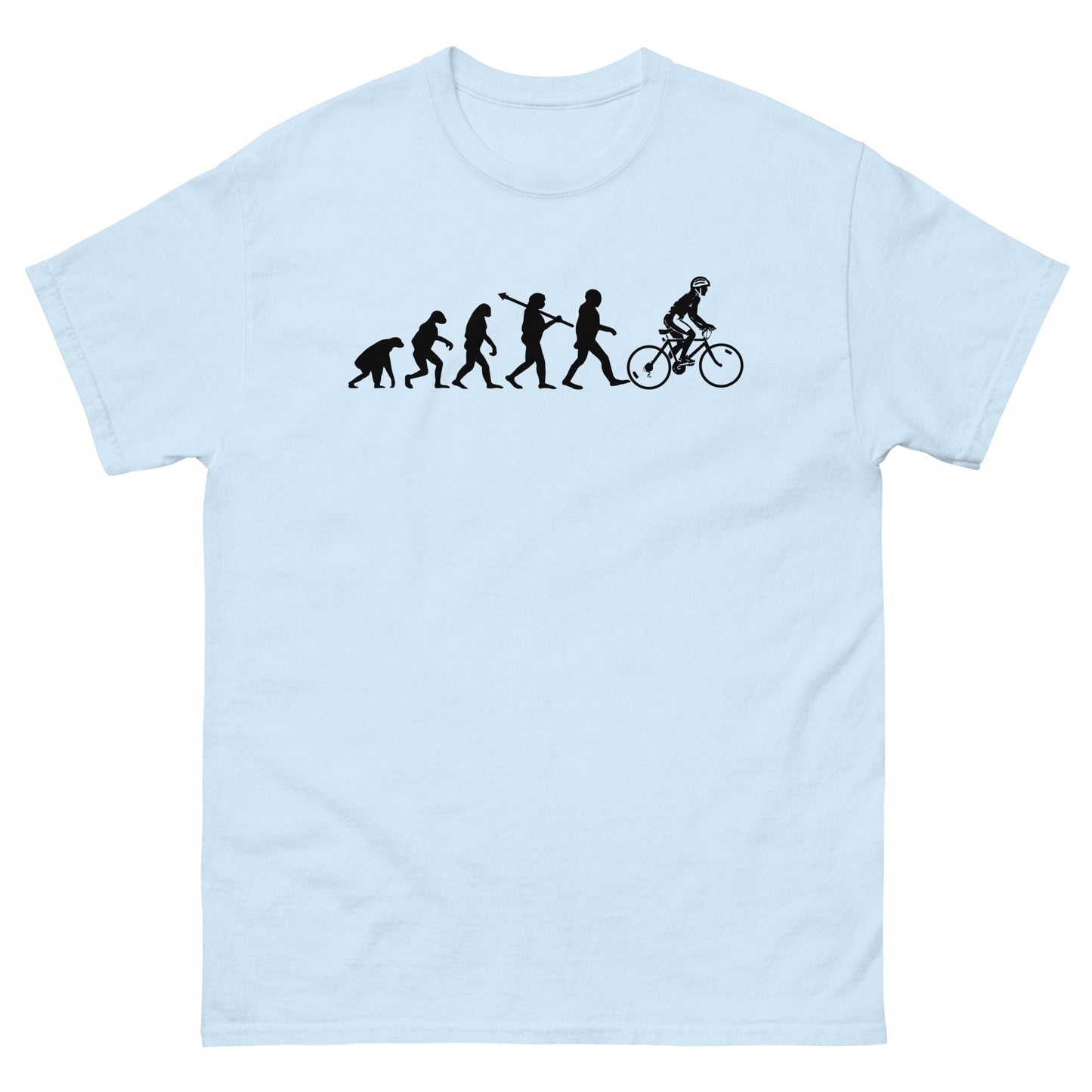 Evolution of the Cyclist | Men's T-shirt - Light Blue - T-Shirts Online