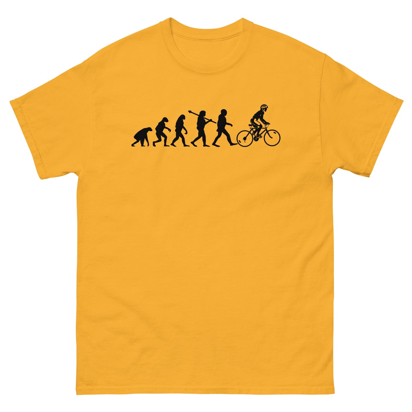 Evolution of the Cyclist | Men's T-shirt - Gold - T-Shirts Online