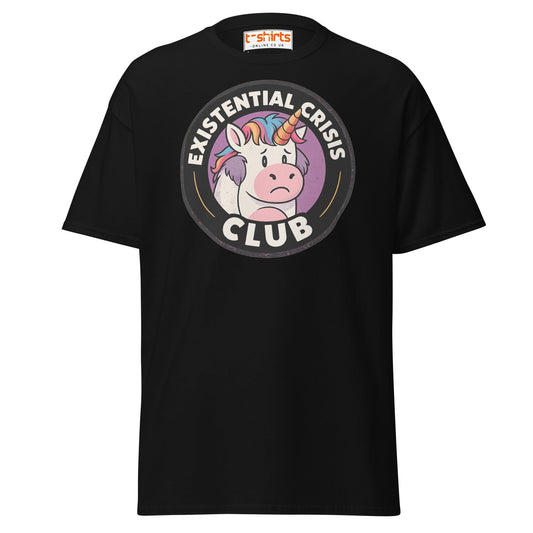 Existential Crisis Club Unicorn T-Shirt - Black - T-Shirts Online