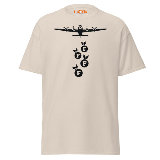 F - Bomb Plane T-Shirt | Funny Military Style Tee - Natural - T-Shirts Online