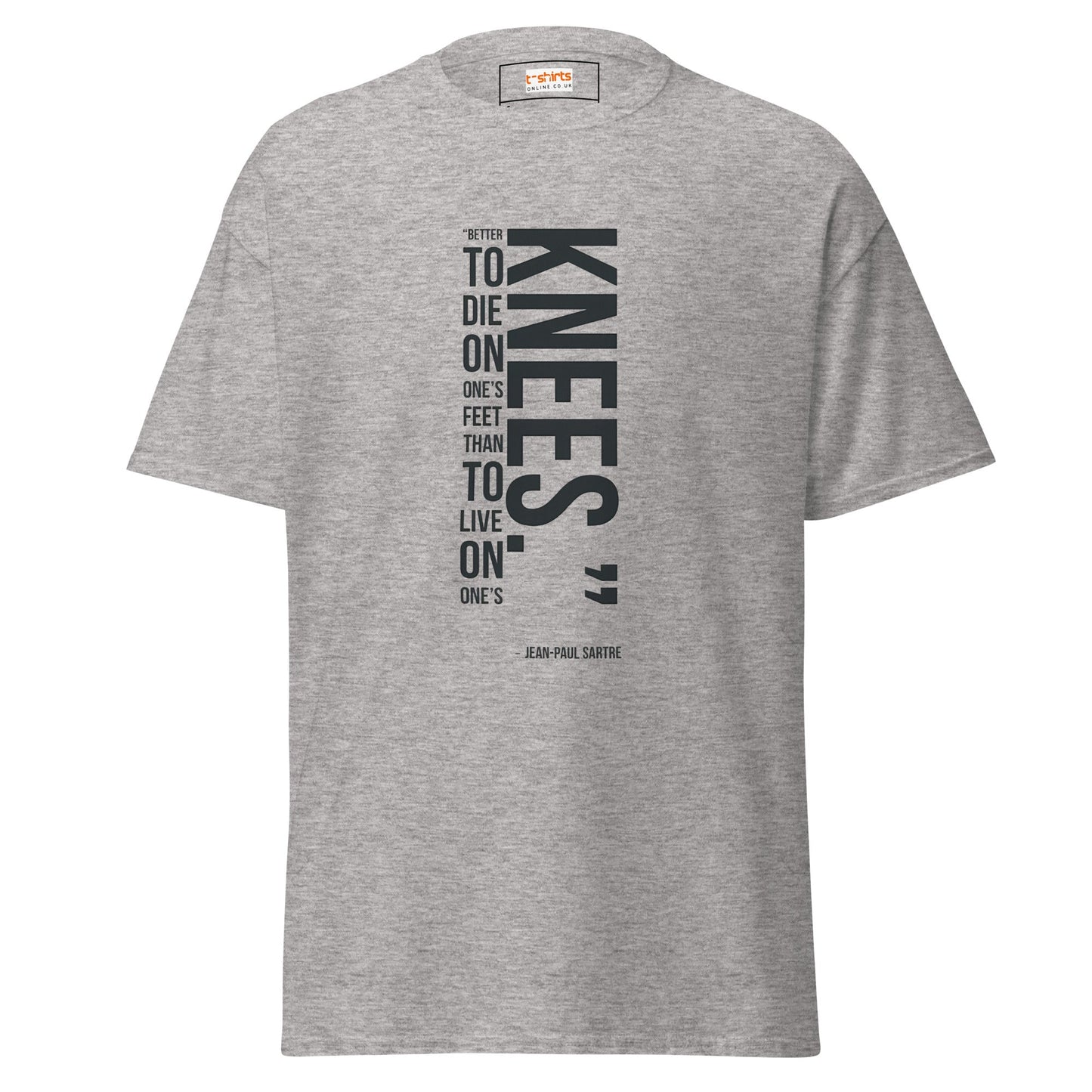 Famous Quote T-Shirt | Jean Paul Satre Tee - Sport Grey - T-Shirts Online