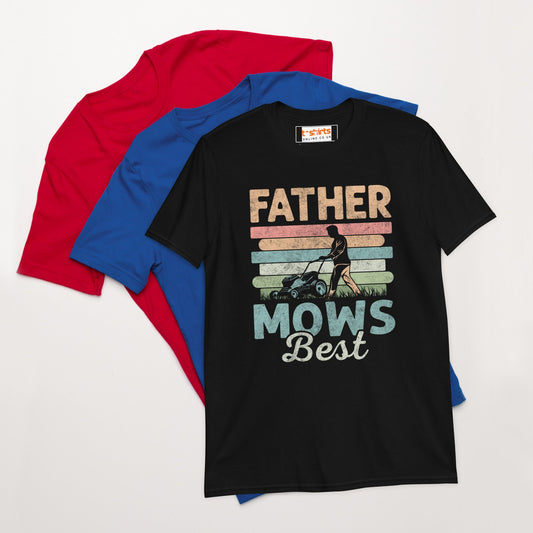 Father Mows Best T-Shirt - Black - T-Shirts Online
