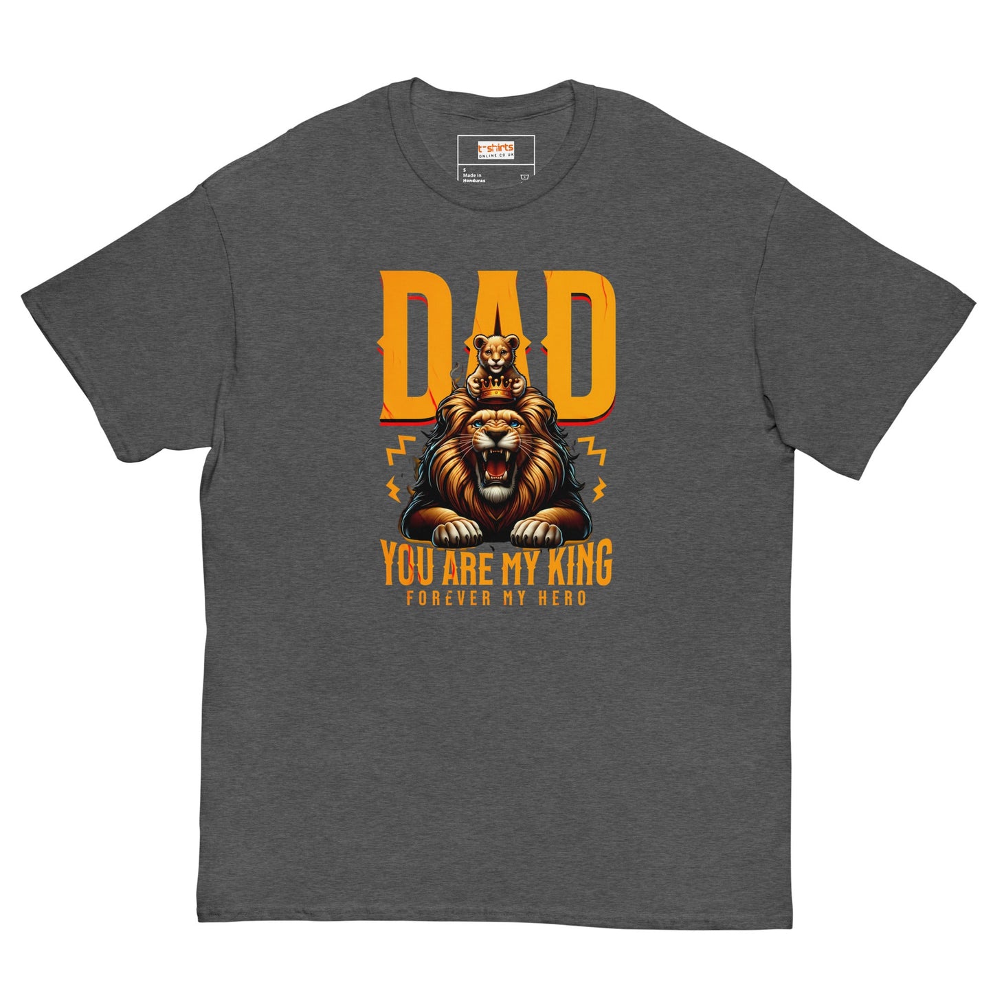 Fathers Day T-Shirt | Dad You Are My King - Dark Heather - T-Shirts Online