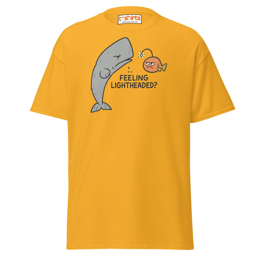 Feeling Lightheaded? Funny Fish Pun T-Shirt - Gold - T-Shirts Online