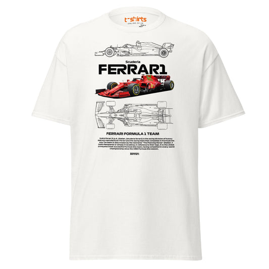 Ferrari Formula 1 T-Shirt | Racing Team Fan Tee - White - T-Shirts Online