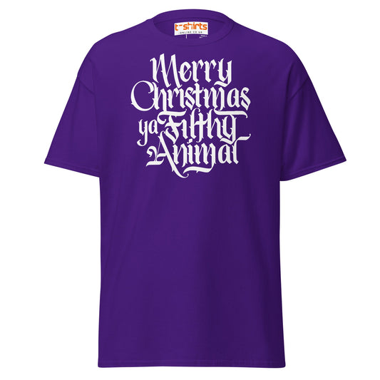 Filthy Animal Christmas T-Shirt | Home Alone Quote - Purple - T-Shirts Online