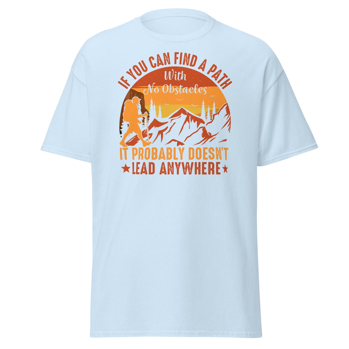 Find a Path | Hiking T-Shirt - Light Blue - T-Shirts Online