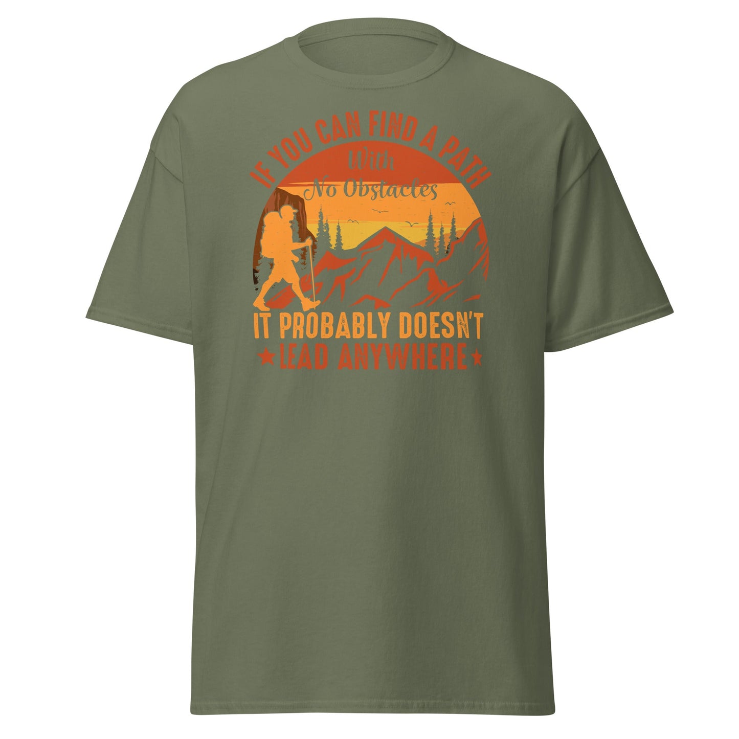 Find a Path | Hiking T-Shirt - Military Green - T-Shirts Online