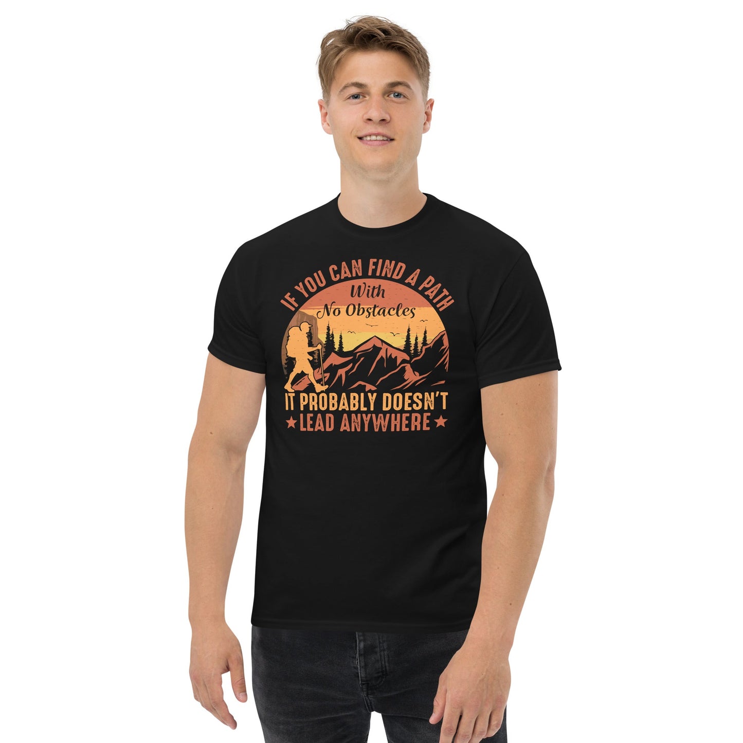 Find a Path | Hiking T-Shirt - Black - T-Shirts Online