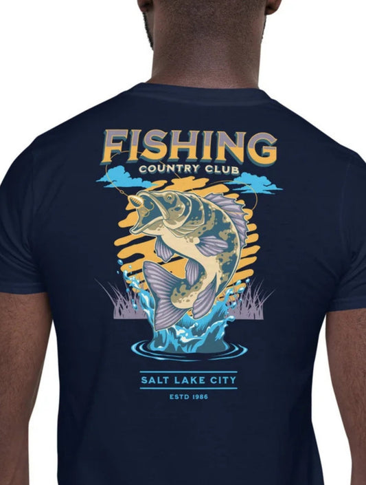 Fishing Country Club T-Shirt | Fishing Angler Comp Tee - Black - T-Shirts Online