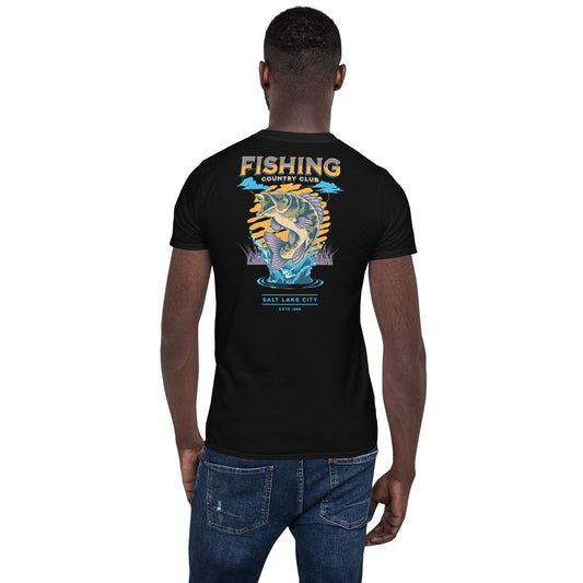 Fishing Country Club T-Shirt | Fishing Angler Comp Tee - Black - T-Shirts Online