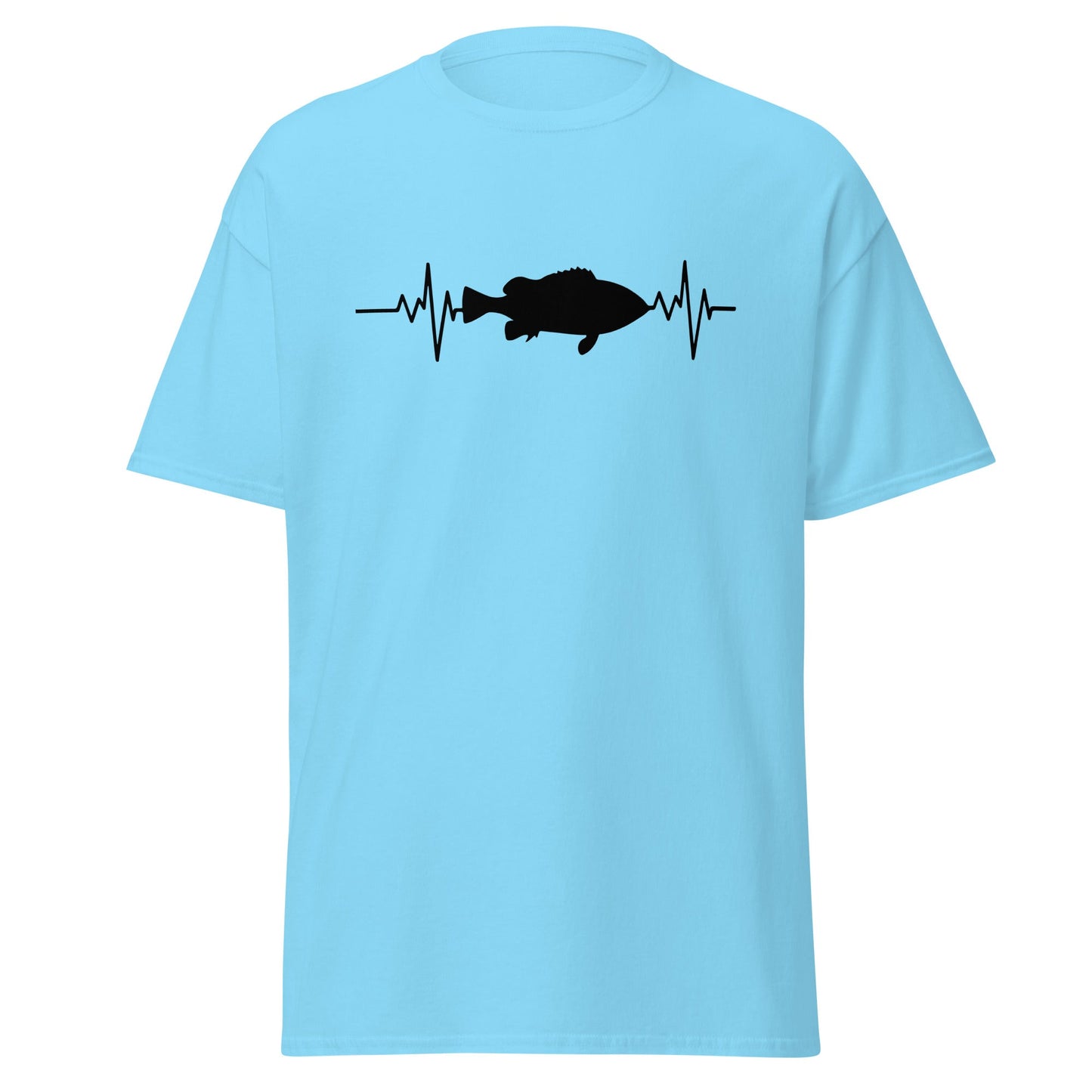 Fishing Heartbeat | Fishing T-Shirt - Sky - T-Shirts Online