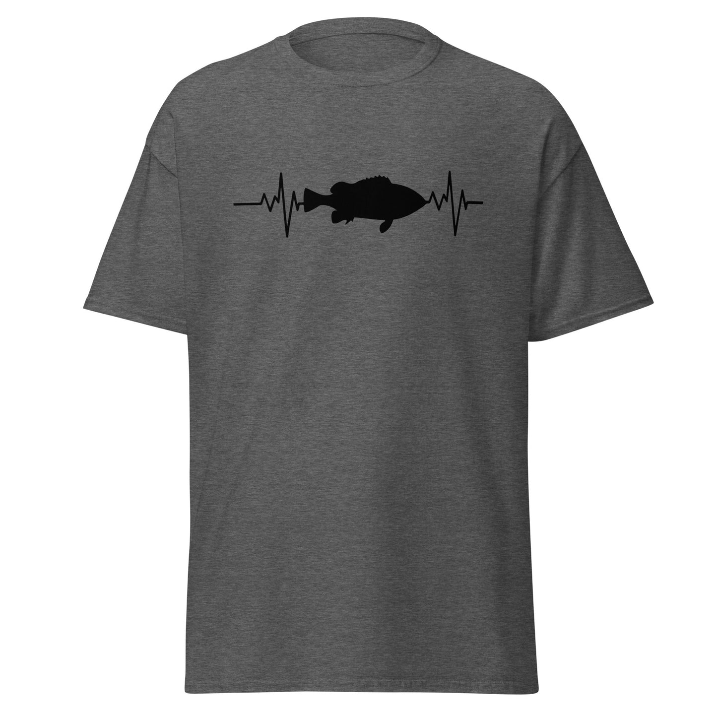 Fishing Heartbeat | Fishing T-Shirt - Dark Heather - T-Shirts Online