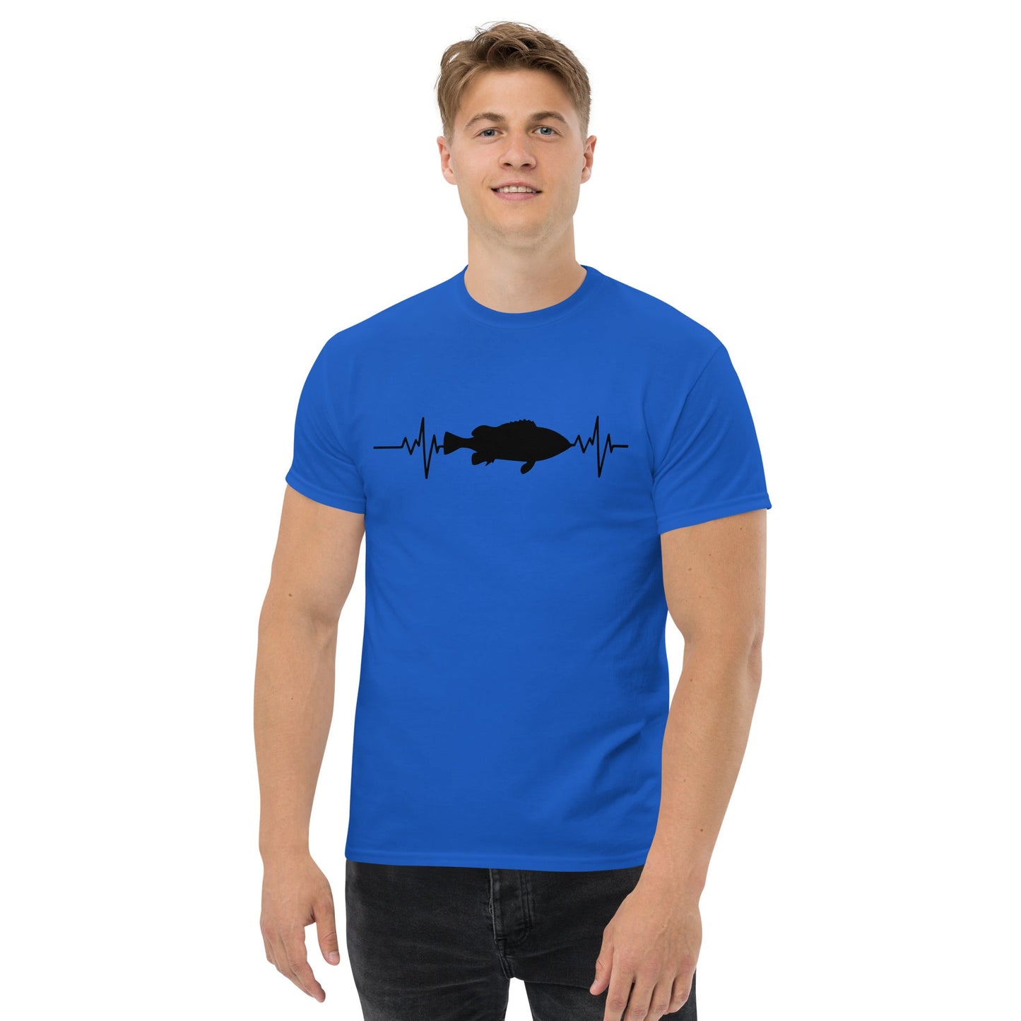 Fishing Heartbeat | Fishing T-Shirt - Royal - T-Shirts Online