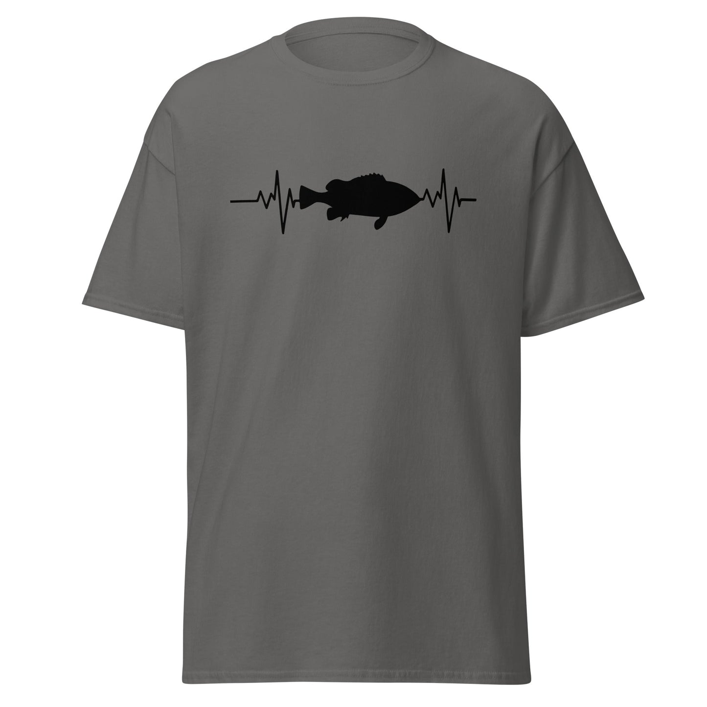 Fishing Heartbeat | Fishing T-Shirt - Charcoal - T-Shirts Online