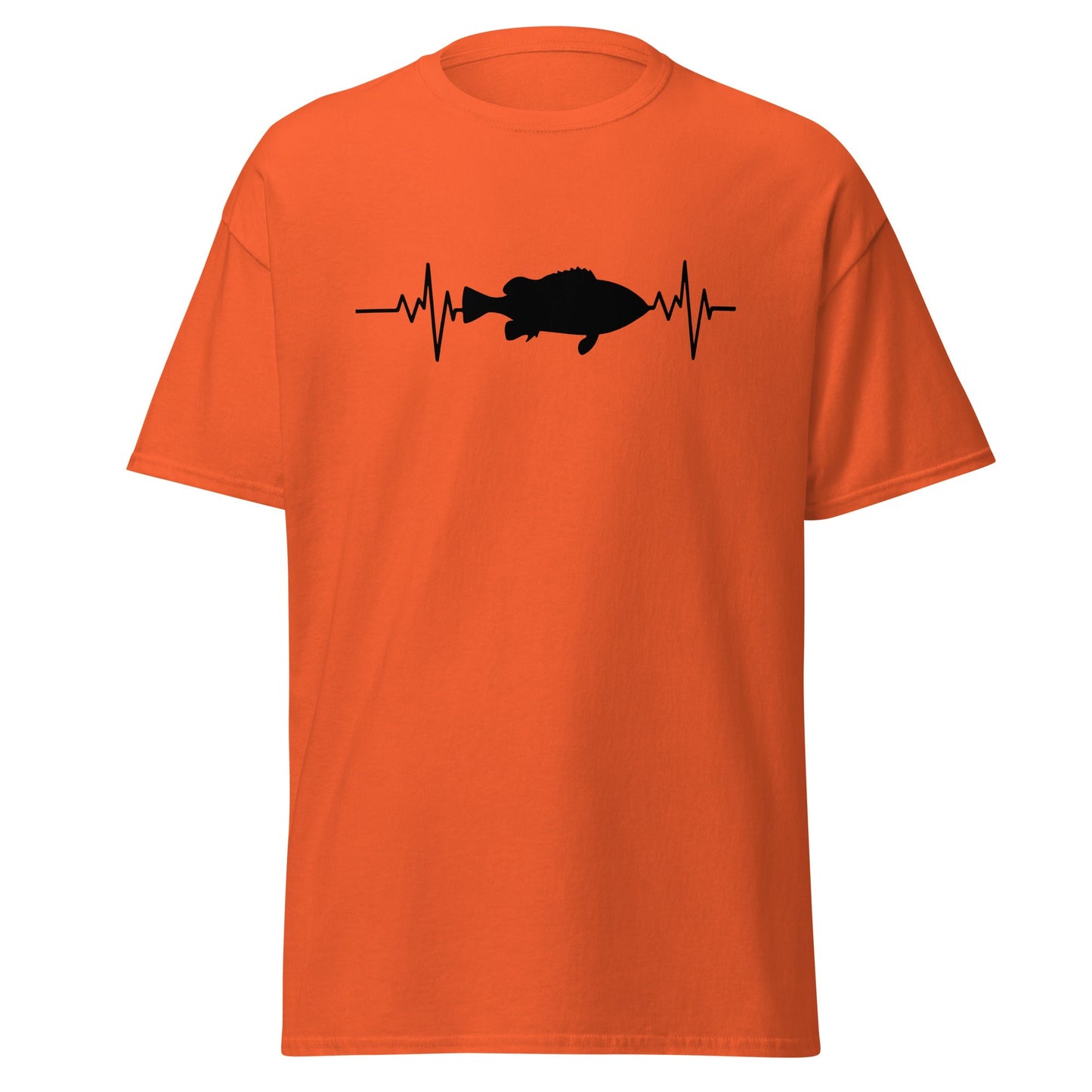 Fishing Heartbeat | Fishing T-Shirt - Orange - T-Shirts Online