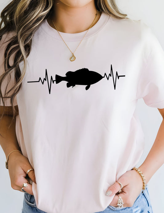 Fishing Heartbeat | Fishing T-Shirt - Royal - T-Shirts Online
