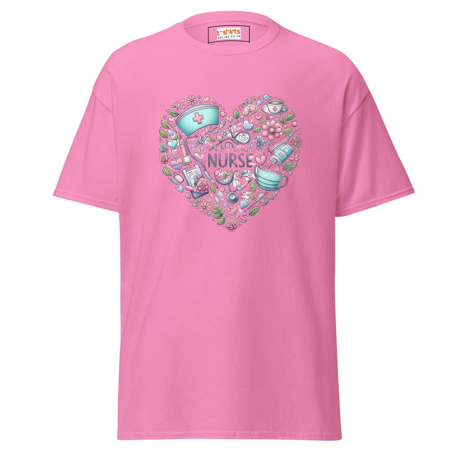 Floral Nurse T-Shirt | Nurses Tee - Azalea - T-Shirts Online