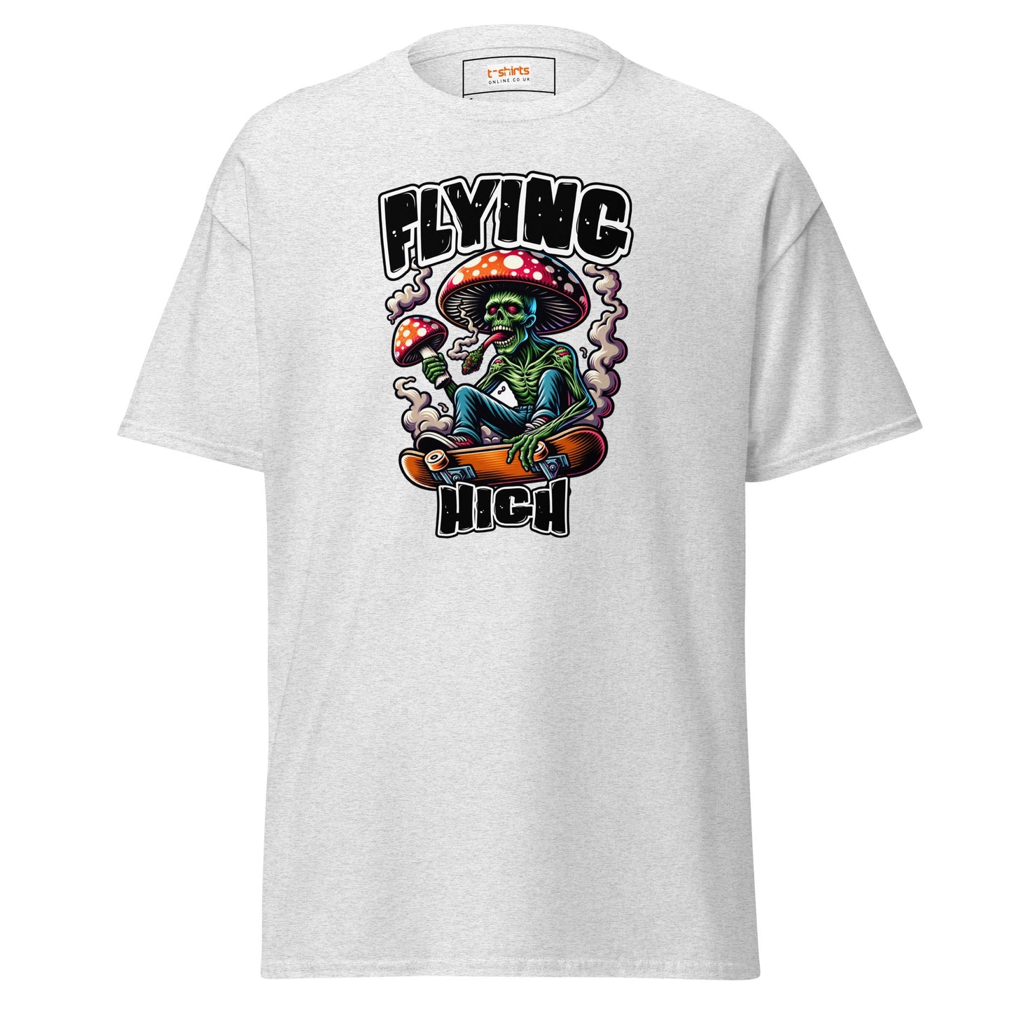 Flying High | Graphic Skateboard T-Shirt - Ash - T-Shirts Online
