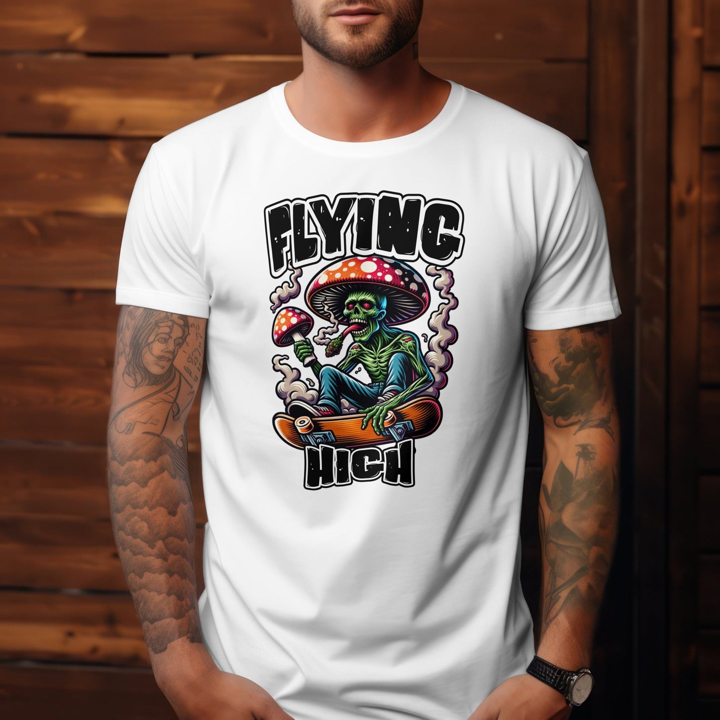 Flying High | Graphic Skateboard T-Shirt - Black - T-Shirts Online