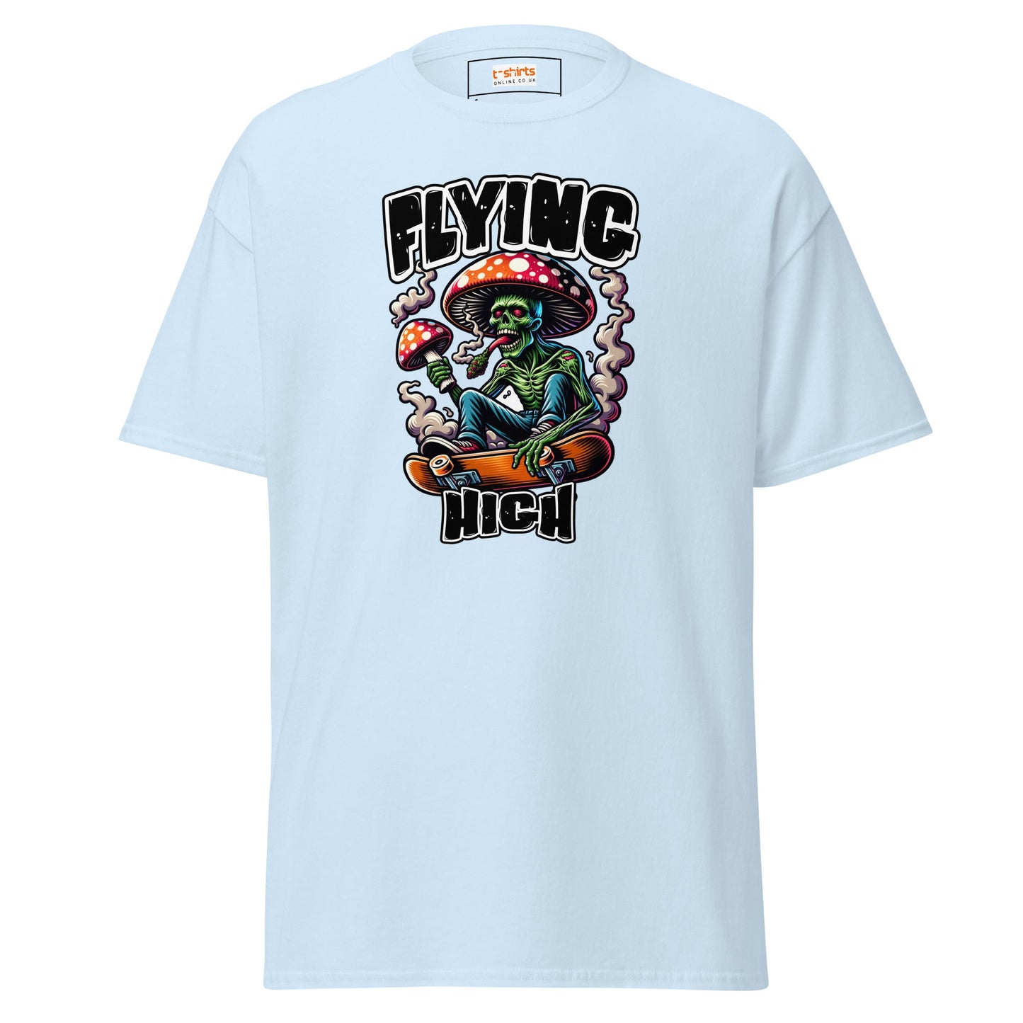 Flying High | Graphic Skateboard T-Shirt - Light Blue - T-Shirts Online