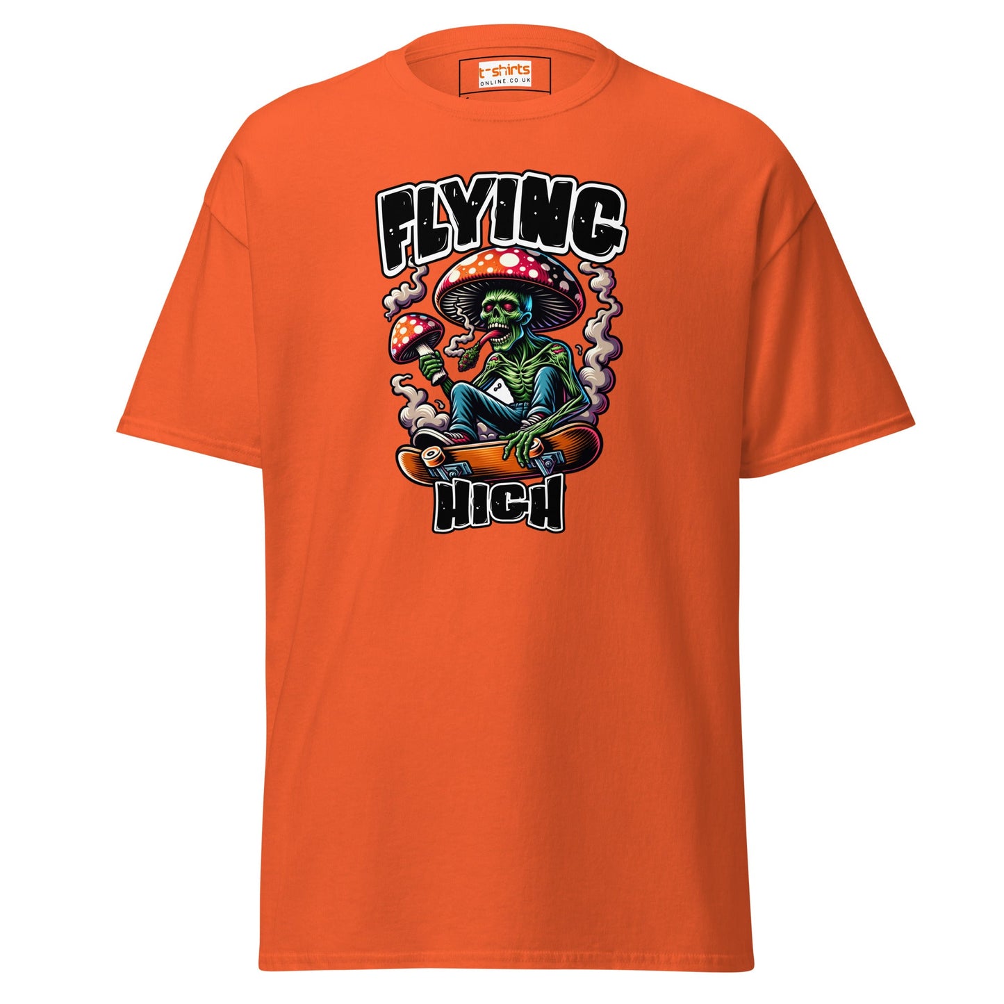 Flying High | Graphic Skateboard T-Shirt - Orange - T-Shirts Online