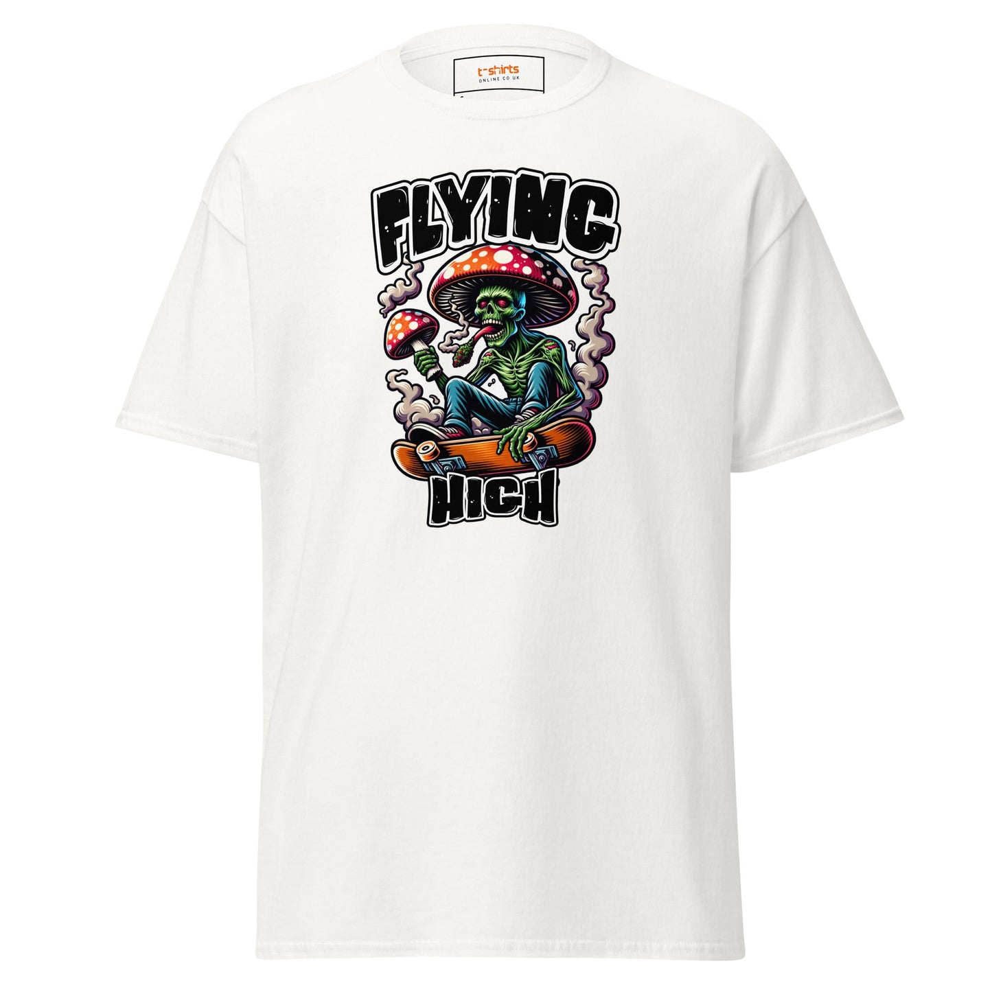 Flying High | Graphic Skateboard T-Shirt - White - T-Shirts Online