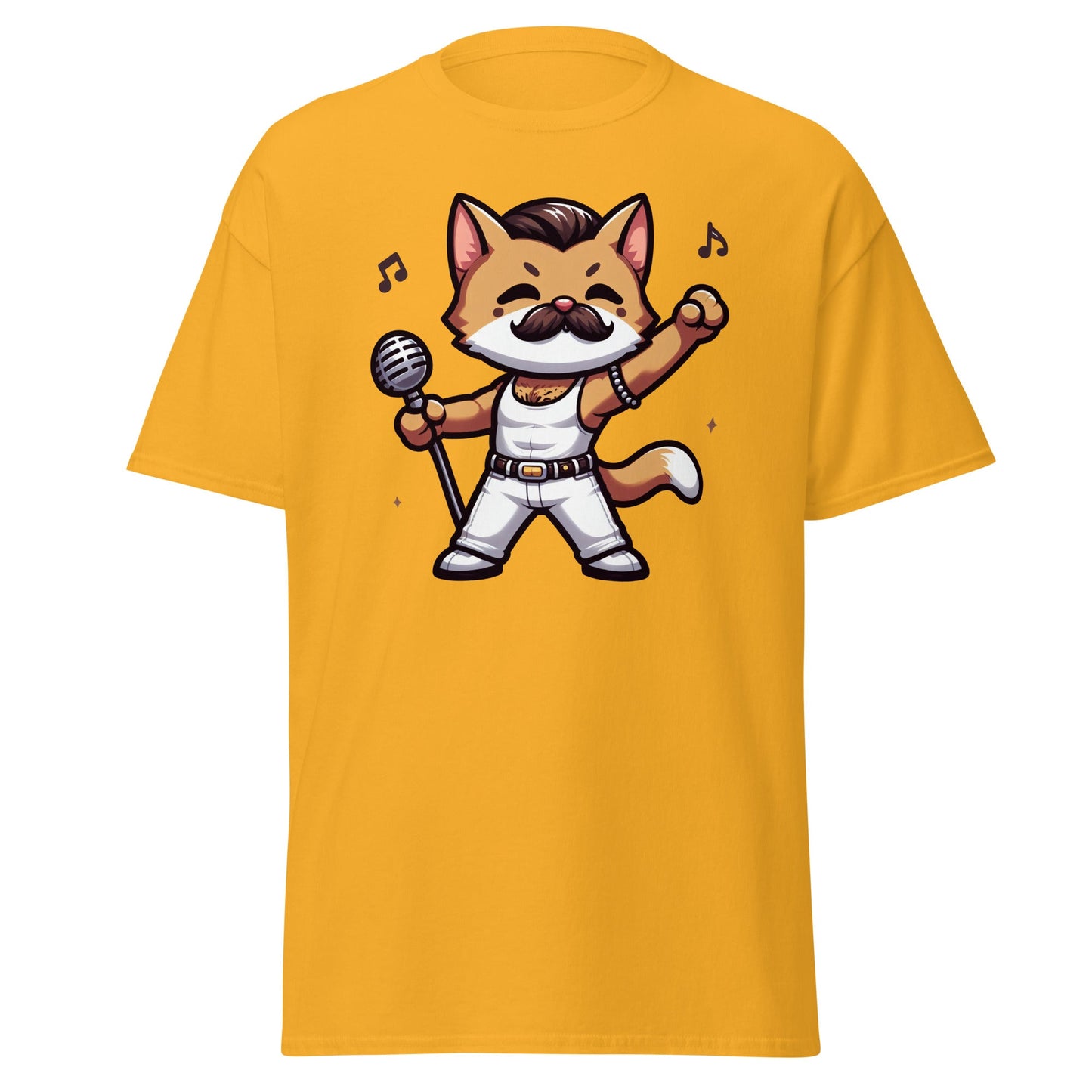 Freddie Purcury | Cat T-Shirt - Gold - T-Shirts Online