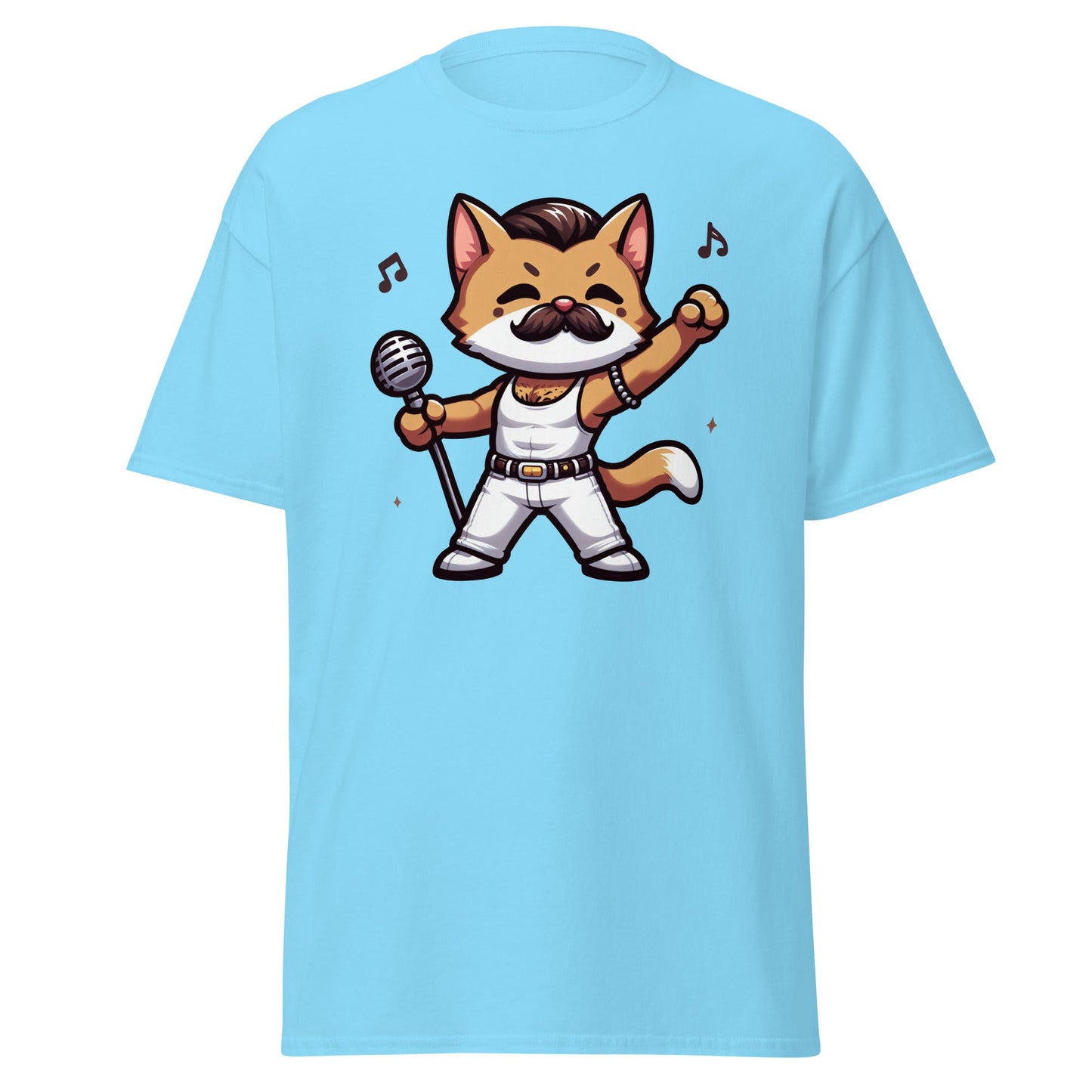 Freddie Purcury | Cat T-Shirt - Sky - T-Shirts Online