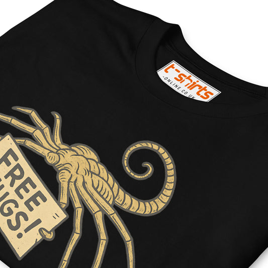 Free Hugs Alien T-Shirt – Funny Retro Sci - Fi Humor Tee - Black - T-Shirts Online
