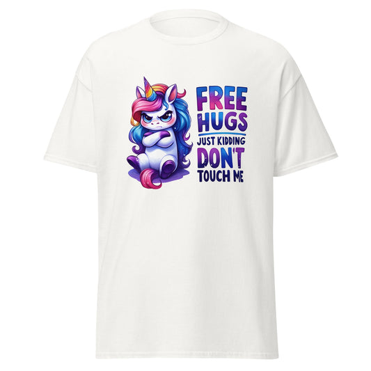 Free Hugs | Unicorn T-Shirt - White - T-Shirts Online